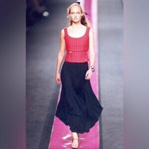 Authentic Chanel Long  Drape Skirt from 2000 Ready To Wear Runway Collection